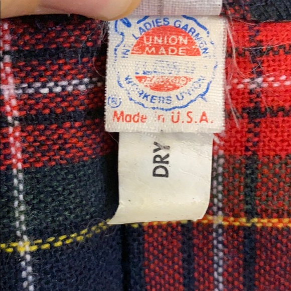 Vintage Workers Union Made Tartan Plaid Wrap Skirt - Picture 7 of 9